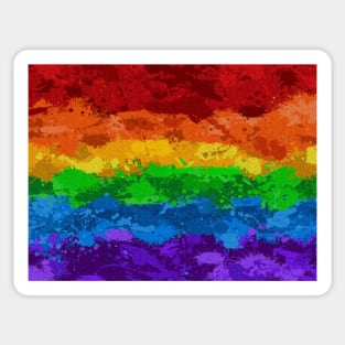 Abstract Paint Splatter LGBTQ Pride Rainbow Flag Background Sticker